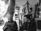 S Karlem Pragerem v ateliéru v Salmovské, únor 1982, foto: Emanuel Křenek